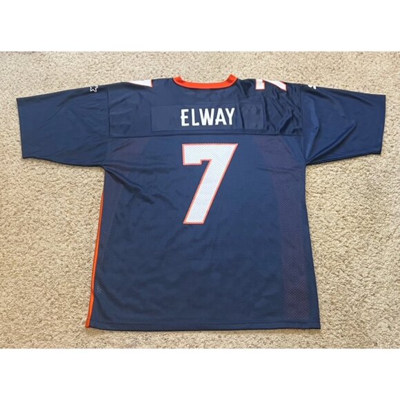 John Elway Denver Broncos Vintage Starter Home Navy Blue Jersey Size 52 XXL VTG - Picture 2 of 10